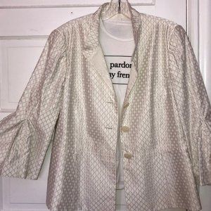 Armani Collezioni White Silk Jacket Size 12